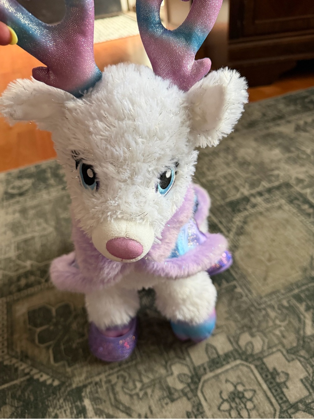 Build-A-Bear Workshop "Color Glow Glisten" reindeer plush toy.